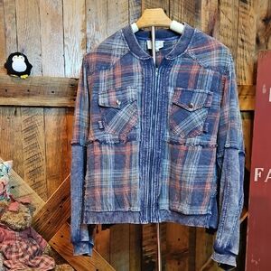 Oli & Hali Women's Blue and Red Plaid Jacket